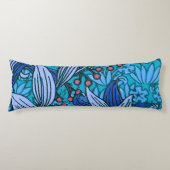 ブルーフローラアンティークボーモダンホ ボディピロー (正面)