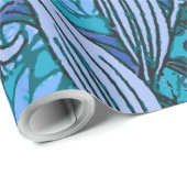 ブルーフローラアンティークボーモダンホ ラッピングペーパー (ロールコーナー)