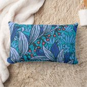 ブルーフローラアンティークボーモダンホ ランバークッション (ブランケット)