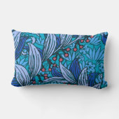 ブルーフローラアンティークボーモダンホ ランバークッション (裏面)