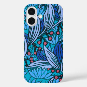 ブルーフローラアンティークボーモダンホ iPhone 16ケース