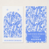 ブルーフローラアーチイヤリングジュエリー表示カード (正面&裏面)