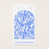 ブルーフローラアーチイヤリングジュエリー表示カード (正面)