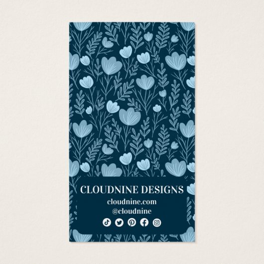 ブルーフローラアーチイヤリングジュエリー表示カード (裏面)