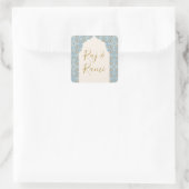 ブルーフローラアーチインディアン結婚ズ スクエアシール (バッグ)