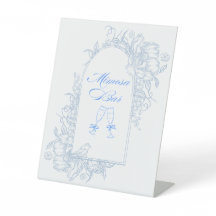 ブルーフローラアーチフレームミモサバー標識