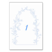 ブルーフローラアーチフレーム結婚ズ テーブルナンバー (裏面)