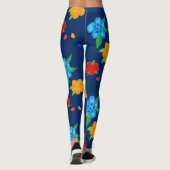 ブルーフローラアートプリントレギンス レギンス (裏面)