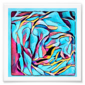 ブルーフローラアートプリント フォトプリント            (正面)