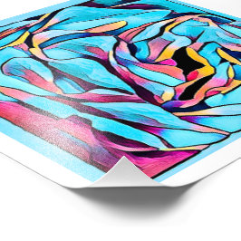 ブルーフローラアートプリント フォトプリント           