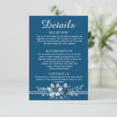 ブルーフローライスラーム結婚詳細エンクロージャカード 招待状 (スタンド正面)