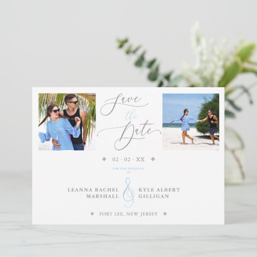 ブルーフローライズ2枚の写真洗練さ結婚れた (スタンド正面)