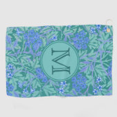 ブルーフローラウィリアムカスタムモリスイニシャルレディース ゴルフタオル (横)