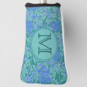 ブルーフローラウィリアムカスタムモリスイニシャルレディース ゴルフヘッドカバー (回転90)