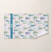 ブルーフローラウィンターツリーフォレスト バスタオルセット (ハンドタオル)