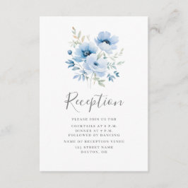 ブルーフローラウェディングレセプションエンクロージャカード エンクロージャーカード