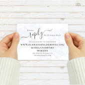 ブルーフローラウェディングRSVP返信カスタム エンクロージャーカード