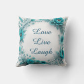 ブルーフローラウェルカムホームウェルカムホーム装飾 クッション (裏面)