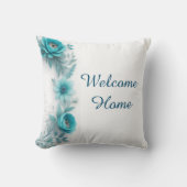 ブルーフローラウェルカムホームウェルカムホーム装飾 クッション (正面)