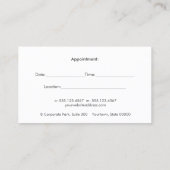 ブルーフローラウェルネス&ホリスティック健康アポイントメント 予約カード (裏面)