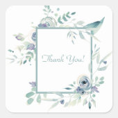 ブルーフローラウォーターカラーサンキュースクウェアSt スクエアシール (正面)