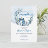 ブルーフローラウォーターカラーパンプキンバプテスマ 招待状 (スタンド正面)