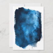 ブルーフローラウォーターカラーフラワー結婚式招待状 招待状 (裏面)