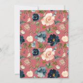 ブルーフローラウォーターカラーメンディサンジェガルバ招待状 招待状 (裏面)