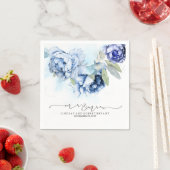 ブルーフローラウォーター結婚カラーズナプキン スタンダードカクテルナプキン (インサイチュ)