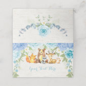 ブルーフローラウッドランド水彩森林動物 プレイスカード (外部開封)