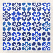 ブルーフローラエレガンスコースター ガラスコースター (正面)