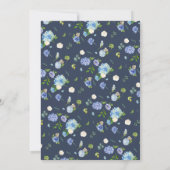 ブルーフローラエレガンスブライドガウンブライダルシャワー 招待状 (裏面)