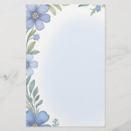 ブルーフローラエレガンス文房具セット 便箋
