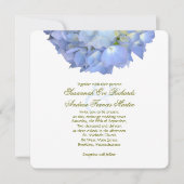 ブルーフローラエレガントアジサイ結婚ズ 招待状 (正面)