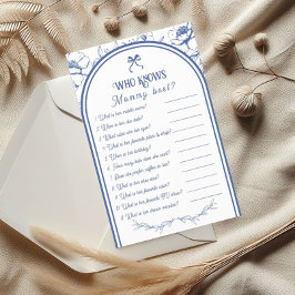 ブルーフローラオーナメントヴィンテージベビーシャワーゲーム チラシ