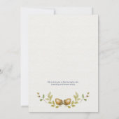ブルーフローラオー葉クアンズ結婚ズ| 招待状 (裏面)