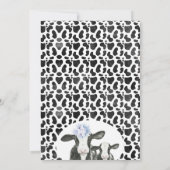 ブルーフローラカウカーフボホフローラベビーシャワー 招待状 (裏面)