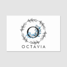 ブルーフローラカスタムモノグラム – 文字O