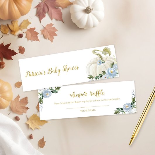 ブルーフローラカボチャ秋ベビーシャワーおむつラッフル