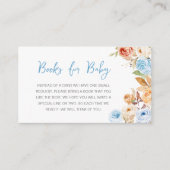 ブルーフローラカボチャ赤ちゃんシャワーブックベビー エンクロージャーカード (正面)