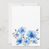 ブルーフローラガーデンティーパーティーブライダルシャワー 招待状 (裏面)