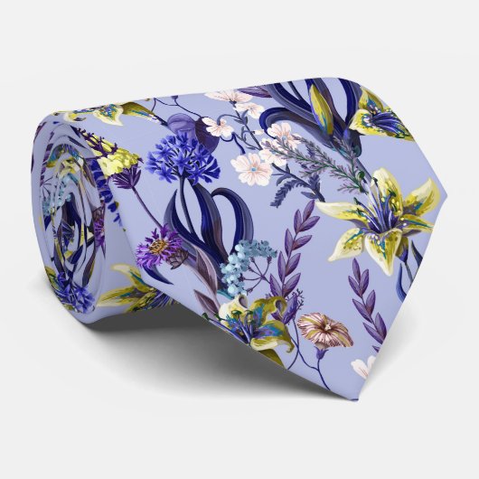 ブルーフローラガーデンネックタイ ネクタイ (ロール)