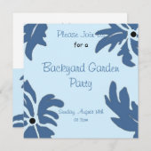 ブルーフローラガーデンパーティの招待状 招待状 (正面/裏面)