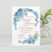 ブルーフローラガーデンブライダルシャワー招待 招待状 (スタンド正面)