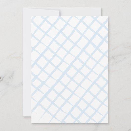 ブルーフローラガーデンホースボーイ誕生日 招待状 (裏面)