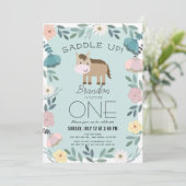 ブルーフローラガーデンホースボーイ1st誕生日 招待状 (スタンド正面)