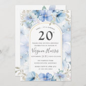 ブルーフローラガーデン二十誕生日 招待状 (正面/裏面)
