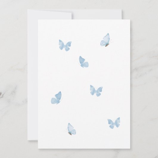 ブルーフローラガーランド引っ越し祝いパーティーパーティー 招待状 (裏面)