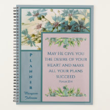 ブルーフローラキリスト教プランナーと聖書聖句