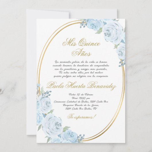 ブルーフローラキンセアニェラへの招待スペインの 招待状 (正面)